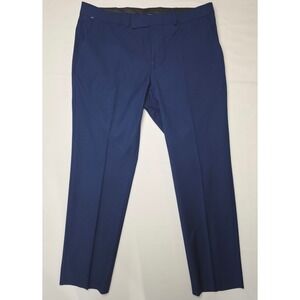 Kenneth Cole Reaction Dress Pants Mens 37x30 Blue Business Casual Trouser NWT